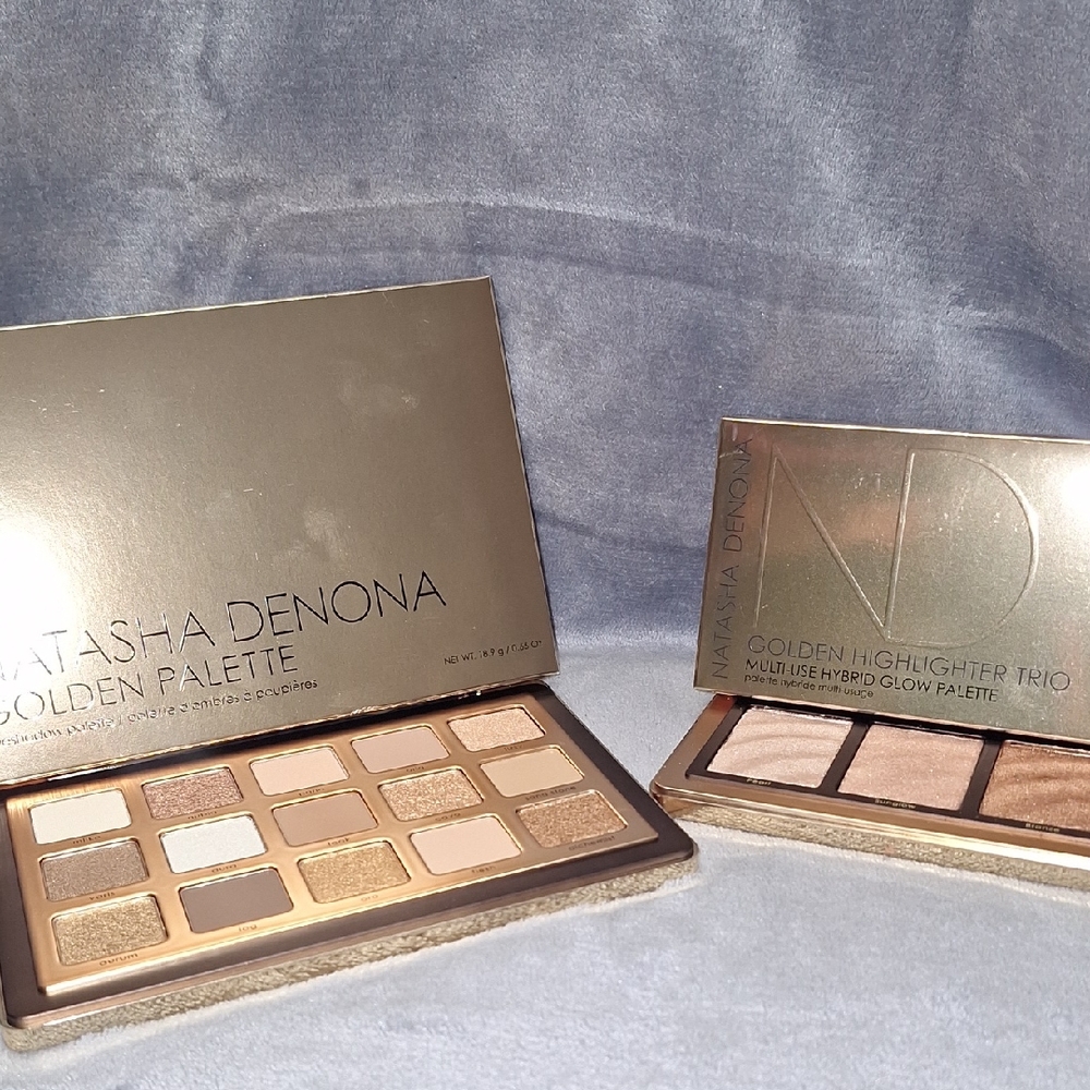 Natasha Denona Golden Eyeshadow Palette & Highlighter Trio